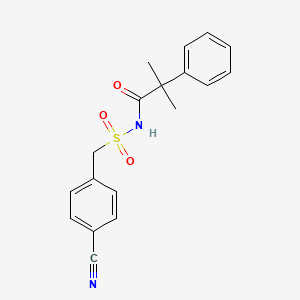 molecular formula C18H18N2O3S B1373738 N-[(4-cyanophenyl)methanesulfonyl]-2-methyl-2-phenylpropanamide CAS No. 1252490-44-0