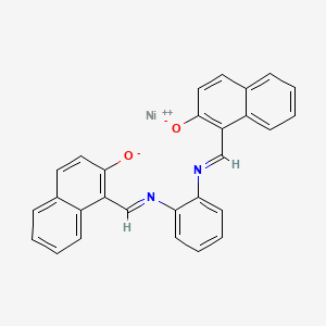 molecular formula C28H18N2NiO2 B13737406 Nickel, [[1,1'-[1,2-phenylenebis[(nitrilo-kappaN)methylidyne]]bis[2-naphthalenolato-kappaO]](2-)]-, (SP-4-2)- CAS No. 20437-10-9