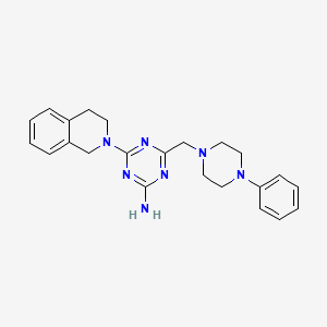 Isoquinoline, 1,2,3,4-tetrahydro-2-(4-amino-6-((4-phenyl-1-piperazinyl)methyl)-s-triazin-2-yl)-