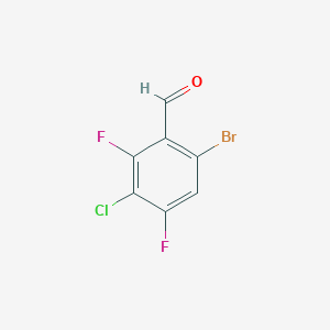 molecular formula C7H2BrClF2O B1373746 6-Bromo-3-chloro-2,4-difluorobenzaldehyde CAS No. 1160573-22-7