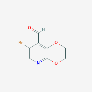 molecular formula C8H6BrNO3 B1373751 7-溴-2,3-二氢-[1,4]二氧杂环[2,3-b]吡啶-8-甲醛 CAS No. 1299607-40-1