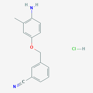 B1373753 3-(4-Amino-3-methylphenoxymethyl)benzonitrile hydrochloride CAS No. 1251925-23-1