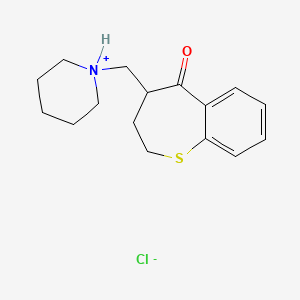 B13737551 3,4-Dihydro-4-(piperidinomethyl)-1-benzothiepin-5(2H)-one hydrochloride CAS No. 21609-71-2