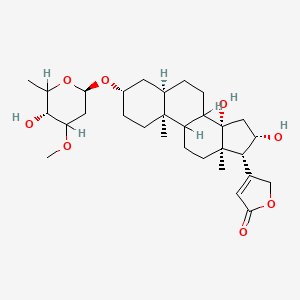 3-[(3S,5R,10S,13R,14S,16S,17R)-14,16-dihydroxy-3-[(2R,5R)-5-hydroxy-4-methoxy-6-methyloxan-2-yl]oxy-10,13-dimethyl-1,2,3,4,5,6,7,8,9,11,12,15,16,17-tetradecahydrocyclopenta[a]phenanthren-17-yl]-2H-furan-5-one