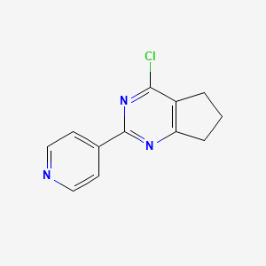 B1373772 4-{4-chloro-5H,6H,7H-cyclopenta[d]pyrimidin-2-yl}pyridine CAS No. 1249853-85-7