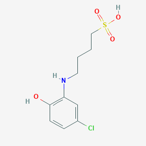 molecular formula C10H14ClNO4S B13737726 4-(5-Chloro-2-hydroxyanilino)butane-1-sulfonic acid 