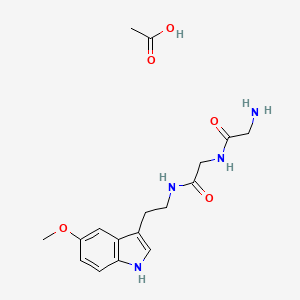 molecular formula C17H24N4O5 B13737793 N-Glycylglycyl-5-methoxytryptamine acetate CAS No. 14369-55-2