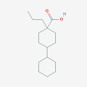 molecular formula C16H28O2 B13737854 4-Propyl[1,1'-bi(cyclohexane)]-4-carboxylic acid CAS No. 1003712-25-1