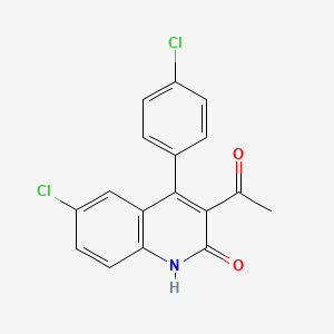 B1373790 3-acetyl-6-chloro-4-(4-chlorophenyl)quinolin-2(1H)-one CAS No. 1283108-77-9