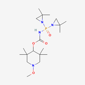 Carbamic acid, (bis(2,2-dimethyl-1-aziridinyl)phosphinyl)-, 1-methoxy-2,2,6,6-tetramethyl-4-piperidyl ester