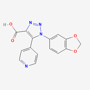 molecular formula C15H10N4O4 B1373815 1-(1,3-benzodioxol-5-yl)-5-(pyridin-4-yl)-1H-1,2,3-triazole-4-carboxylic acid CAS No. 1338654-01-5