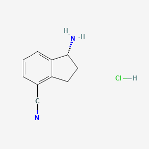 molecular formula C10H11ClN2 B1373821 (R)-1-Amino-2,3-dihydro-1H-indene-4-carbonitrile hydrochloride CAS No. 1213203-23-6