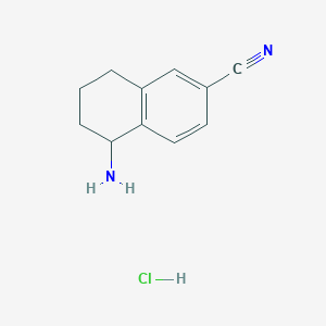 molecular formula C11H13ClN2 B1373827 5-Amino-5,6,7,8-tetrahydronaphthalene-2-carbonitrile hydrochloride CAS No. 903558-62-3