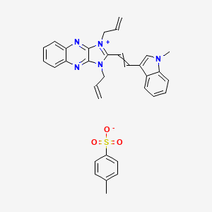 4-Methylbenzenesulfonate;2-[2-(1-methylindol-3-yl)ethenyl]-1,3-bis(prop-2-enyl)imidazo[4,5-b]quinoxalin-3-ium