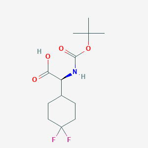 molecular formula C13H21F2NO4 B1373859 (S)-2-((tert-Butoxycarbonyl)amino)-2-(4,4-difluorocyclohexyl)acetic acid CAS No. 394735-65-0