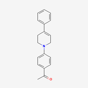 molecular formula C19H19NO B13738667 Acetophenone, 4'-(4-phenyl-1,2,5,6-tetrahydro-1-pyridyl)- CAS No. 102489-44-1