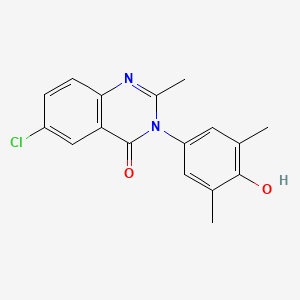 molecular formula C17H15ClN2O2 B13738893 4(3H)-Quinazolinone, 6-chloro-3-(3,5-dimethyl-4-hydroxyphenyl)-2-methyl- CAS No. 27945-52-4