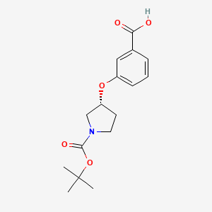 molecular formula C16H21NO5 B1373909 (R)-1-Boc-3-(3-carboxy-phenoxy)-pyrrolidine CAS No. 222987-19-1