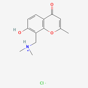 molecular formula C13H16ClNO3 B13739093 8-(Dimethylamino)methyl-7-hydroxy-2-methylchromone hydrochloride CAS No. 17544-17-1