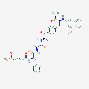 molecular formula C40H45N5O8 B137391 Glutaryl-phenylalanyl-alanyl-alanyl-phenylalanine 4-methoxynaphthylamide CAS No. 132806-29-2