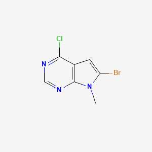 molecular formula C7H5BrClN3 B1373921 6-Bromo-4-chloro-7-methyl-7H-pyrrolo[2,3-D]pyrimidine CAS No. 784150-42-1