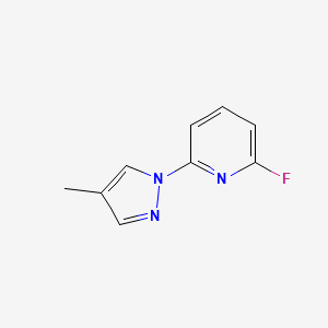 molecular formula C9H8FN3 B1373922 2-氟-6-(4-甲基-1H-吡唑-1-基)吡啶 CAS No. 1248988-37-5