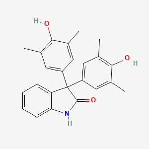 molecular formula C24H23NO3 B1373931 3,3-Bis(4-hydroxy-3,5-dimethylphenyl)-1,3-dihydro-2H-indol-2-one CAS No. 20206-19-3