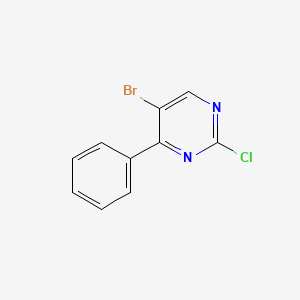 molecular formula C10H6BrClN2 B1373932 5-溴-2-氯-4-苯基-嘧啶 CAS No. 870722-92-2