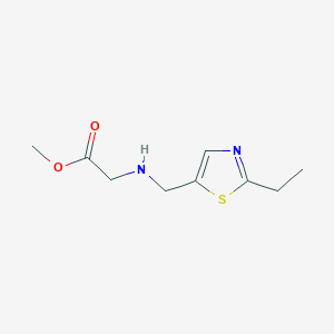 molecular formula C9H14N2O2S B1373939 Methyl 2-{[(2-ethyl-1,3-thiazol-5-yl)methyl]amino}acetate CAS No. 1179285-52-9