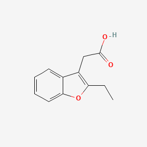 molecular formula C12H12O3 B1373980 2-(2-Ethyl-1-benzofuran-3-yl)acetic acid CAS No. 52407-48-4