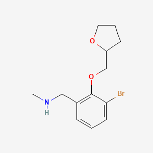 molecular formula C13H18BrNO2 B1373983 {[3-溴-2-(氧杂环丁烷-2-基甲氧基)苯基]甲基}(甲基)胺 CAS No. 1291714-64-1