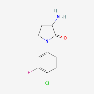 molecular formula C10H10ClFN2O B1373989 3-Amino-1-(4-chloro-3-fluorophenyl)pyrrolidin-2-one CAS No. 1251344-72-5
