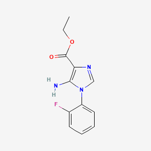 molecular formula C12H12FN3O2 B1374001 ethyl 5-amino-1-(2-fluorophenyl)-1H-imidazole-4-carboxylate CAS No. 1283340-97-5