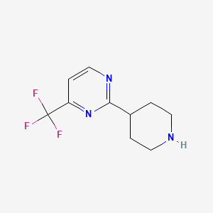 molecular formula C10H12F3N3 B1374017 2-(Piperidin-4-yl)-4-(trifluoromethyl)pyrimidine CAS No. 1221278-89-2