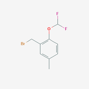 molecular formula C9H9BrF2O B1374020 2-(Bromomethyl)-1-(difluoromethoxy)-4-methylbenzene CAS No. 1342768-08-4