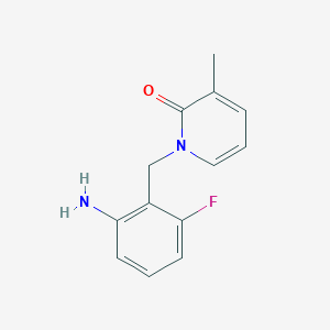 molecular formula C13H13FN2O B1374022 1-[(2-Amino-6-fluorophenyl)methyl]-3-methyl-1,2-dihydropyridin-2-one CAS No. 1284791-56-5