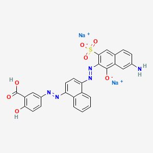 Benzoic acid, 5-[[4-[(7-amino-1-hydroxy-3-sulfo-2-naphthalenyl)azo]-1-naphthalenyl]azo]-2-hydroxy-, disodium salt