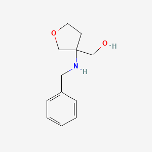 molecular formula C12H17NO2 B1374024 [3-(Benzylamino)oxolan-3-yl]methanol CAS No. 1343596-03-1