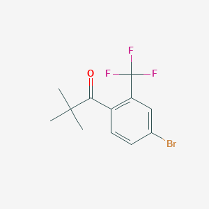 molecular formula C12H12BrF3O B1374025 1-[4-Bromo-2-(trifluoromethyl)phenyl]-2,2-dimethylpropan-1-one CAS No. 1466898-07-6