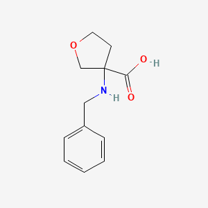 molecular formula C12H15NO3 B1374026 3-(Benzylamino)oxolane-3-carboxylic acid CAS No. 1340215-39-5