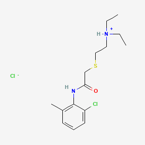 molecular formula C15H24Cl2N2OS B13740281 6'-Chloro-2-(2-(diethylamino)ethylthio)-o-acetotoluidide hydrochloride CAS No. 102489-56-5