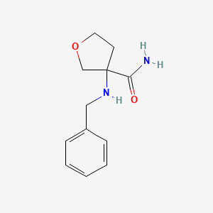 molecular formula C12H16N2O2 B1374033 3-(苄氨基)恶烷-3-甲酰胺 CAS No. 1344264-73-8