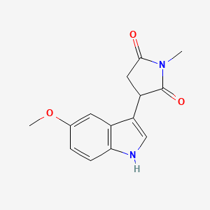 molecular formula C14H14N2O3 B13740361 3-(5-Methoxyindol-3-yl)-N-methylsuccinimide 