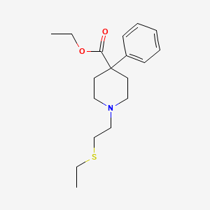 molecular formula C18H27NO2S B13740366 Isonipecotic acid, 1-(2-(ethylthio)ethyl)-4-phenyl-, ethyl ester CAS No. 101888-46-4