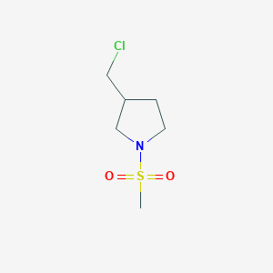 molecular formula C6H12ClNO2S B1374039 3-(Chloromethyl)-1-methanesulfonylpyrrolidine CAS No. 1339708-90-5
