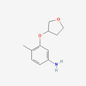 molecular formula C11H15NO2 B1374041 4-甲基-3-(氧杂环戊烷-3-氧基)苯胺 CAS No. 1339420-36-8