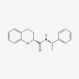 molecular formula C18H19NO2 B13740415 (R,S)-3,4-Dihydro-N-(1-phenylethyl)-2H-1-benzopyran-2-carboxamide 