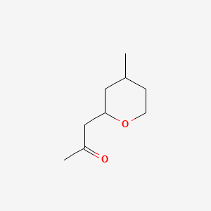 molecular formula C9H16O2 B13740455 2-Propanone, 1-(tetrahydro-4-methyl-2H-pyran-2-yl)- CAS No. 20194-70-1