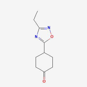 molecular formula C10H14N2O2 B1374046 4-(3-Ethyl-1,2,4-oxadiazol-5-yl)cyclohexan-1-one CAS No. 1343917-56-5