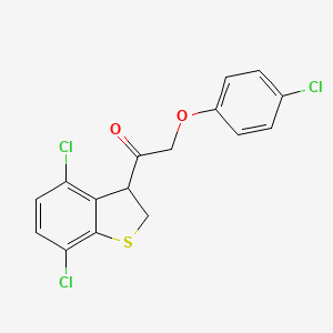 2-(4-Chlorophenoxy)-1-(4,7-dichloro-2,3-dihydro-1-benzothiophen-3-yl)ethanone